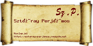 Sztáray Perjámos névjegykártya
